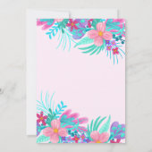 Elegant roze Blauwgroen beschilderd bloemenblad Af Kaart (Achterkant)