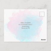 Elegant Roze Blauwgroen met Gold Confetti Wedding  Briefkaart (Achterkant)