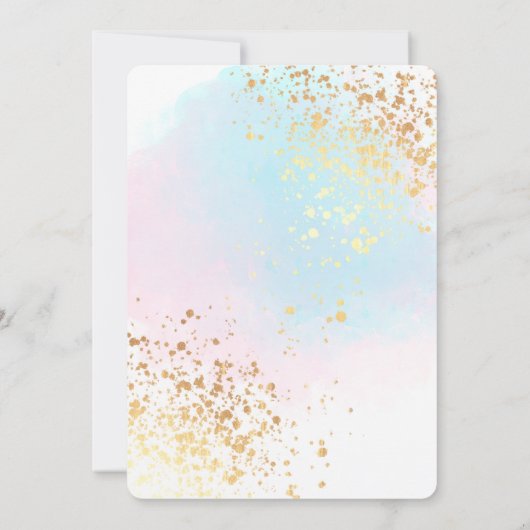 Elegant roze Blauwgroen Waterverf Gold Confetti We Kaart (Achterkant)