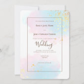Elegant roze Blauwgroen Waterverf Gold Confetti We Kaart (Voorkant)