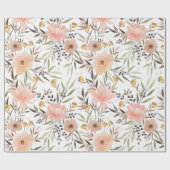 Elegant roze bleekflesje botanische patronen wrapp cadeaupapier (Vlak)