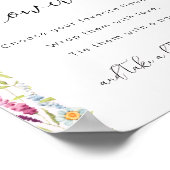 Elegant Roze Bloem Bar Teken Poster (Hoek)