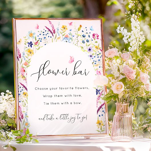 Elegant Roze Bloem Bar Teken Poster
