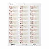 Elegant Roze Bloem Bruidsboeket Retouradres Etiket (Full Sheet)