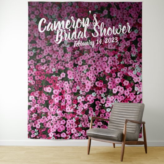 Elegant Roze Bloem Bruidsfeest Backdrop Wandkleed (In situ)