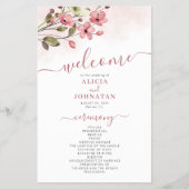 Elegant roze bloem bruiloftsprogramma voor een kle flyer (Voorkant)
