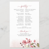 Elegant roze bloem bruiloftsprogramma voor een kle flyer (Achterkant)