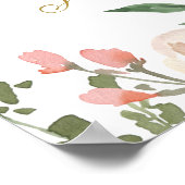 Elegant roze bloem goud foto bruiloft welkom poster (Hoek)