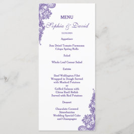 Elegant Roze Bloem Gouden Frame Trouwmenu Menu