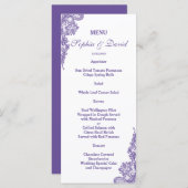 Elegant Roze Bloem Gouden Frame Trouwmenu Menu (Voorkant / Achterkant)