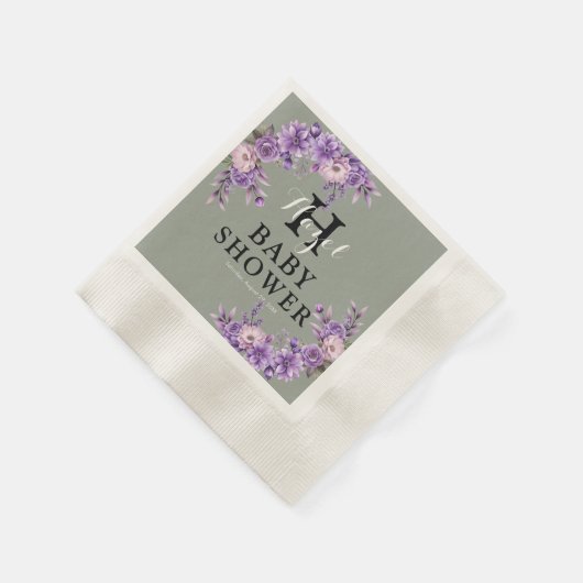 Elegant roze bloem munt cocktail papier servet (Hoek)