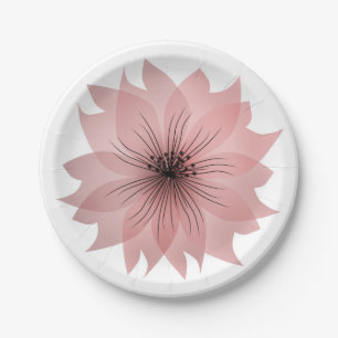 Elegant roze bloem papieren bordje
