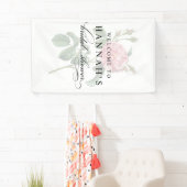 Elegant Roze Bloem Vrijgezellenfeest Spandoek (Insitu)