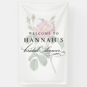 Elegant Roze Bloem Vrijgezellenfeest Spandoek
