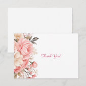 Elegant roze bloemboeket plat notitiekaartje (Voorkant / Achterkant)