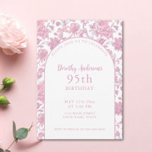 Elegant Roze Bloemen 95ste Verjaardagsfeest