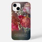 Elegant roze bloemen Aangepaste iPhone Case (Achterkant)