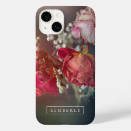 Elegant roze bloemen Aangepaste iPhone Case