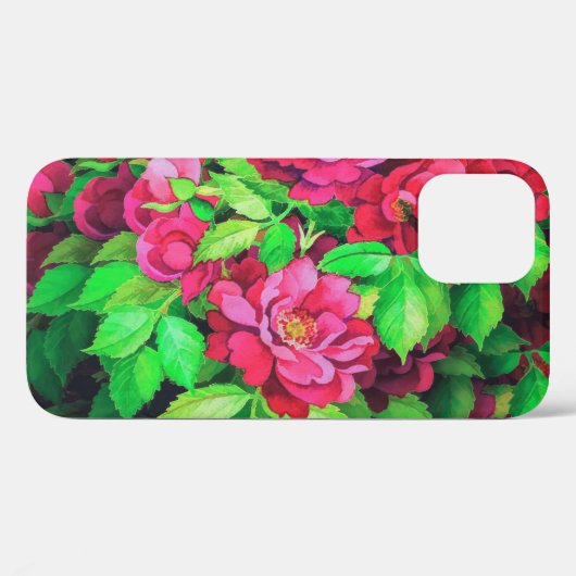Elegant roze bloemen acrylwerk | Case-Mate iPhone case (Achterkant (horizontaal))
