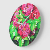 Elegant roze bloemen acrylwerk | grote klok (Hoek)