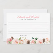 Elegant Roze Bloemen Advies en Wensen Kaart (Voorkant)