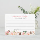 Elegant Roze Bloemen Advies en Wensen Kaart (Staand voorkant)