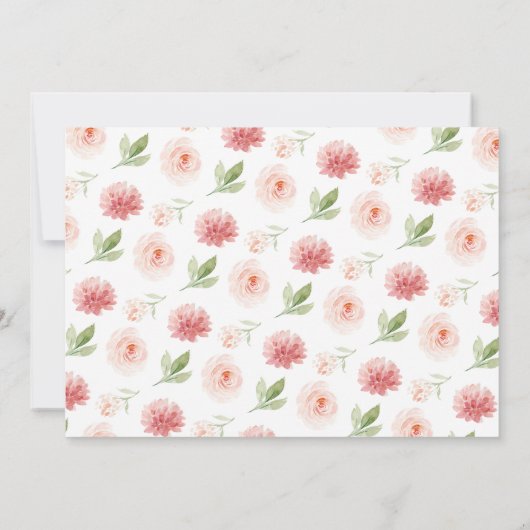 Elegant Roze Bloemen Advies en Wensen Kaart (Achterkant)