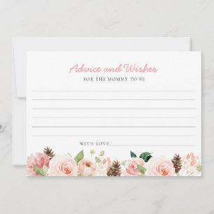 Elegant Roze Bloemen Advies en Wensen Kaart