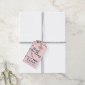 Elegant roze bloemen Afstuderen Dank u Cadeaulabel (Met Touw)