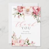 Elegant roze bloemen Baby shower gunstteken (Voorkant)