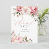 Elegant roze bloemen Baby shower gunstteken (Staand voorkant)