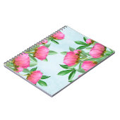 Elegant roze bloemen bloemen botanische pony bloem notitieboek (Linkerzijde)