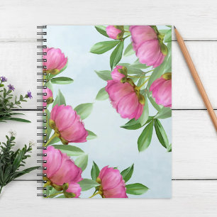 Elegant roze bloemen bloemen botanische pony bloem notitieboek