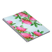 Elegant roze bloemen bloemen botanische pony bloem notitieboek (Rechterzijde)
