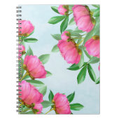 Elegant roze bloemen bloemen botanische pony bloem notitieboek (Voorkant)
