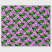 Elegant roze bloemen boho groen cadeaupapier (Vlak)