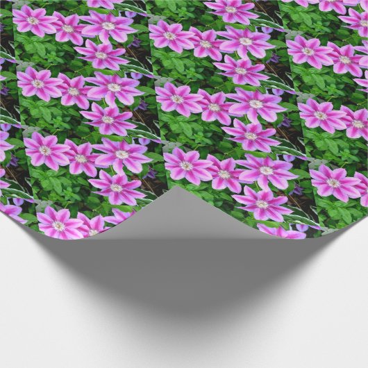 Elegant roze bloemen boho groen cadeaupapier (Hoek)