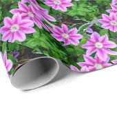 Elegant roze bloemen boho groen cadeaupapier (Rol Hoek)