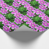 Elegant roze bloemen boho groen cadeaupapier (Hoek)