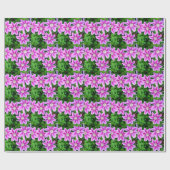 Elegant roze bloemen boho groen cadeaupapier (Vlak)