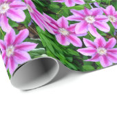 Elegant roze bloemen boho groen cadeaupapier (Rol Hoek)