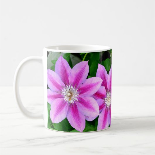 Elegant roze bloemen boho groen koffiemok (Links)