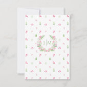 Elegant Roze Bloemen Boho Zomer bruiloft RSVP kaar (Achterkant)
