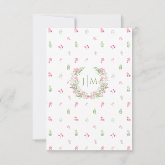 Elegant Roze Bloemen Boho Zomer bruiloft RSVP kaar (Achterkant)