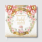 Elegant Roze Bloemen Bruidsfeest Gastboek Gastenboek (Voorkant)