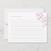 Elegant roze bloemen bruiloft Shower Recipe Kaart (Achterkant)