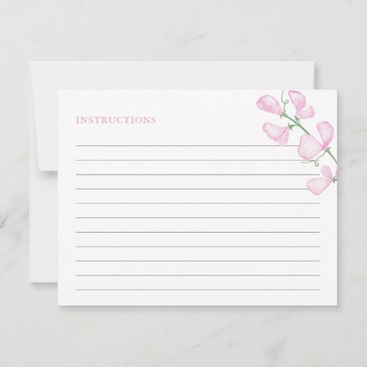 Elegant roze bloemen bruiloft Shower Recipe Kaart (Achterkant)