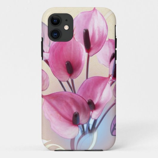 Elegant roze bloemen Case-Mate iPhone case (Achterkant)