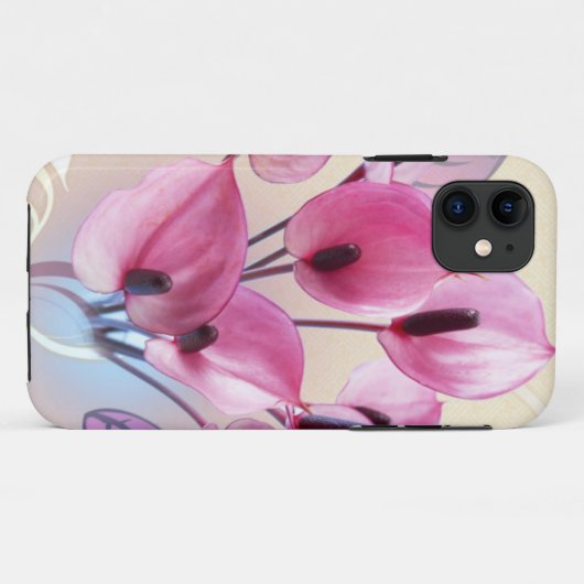 Elegant roze bloemen Case-Mate iPhone case (Achterkant (horizontaal))