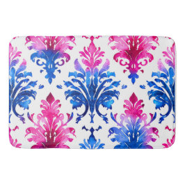 Elegant Roze Bloemen Damaskpatroon Badmat